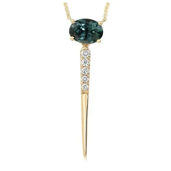 Montana Sapphire & Diamond Pendant Erickson Jewelers Iron Mountain, MI