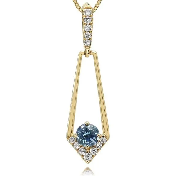 Montana Sapphire and Diamond Pendant Erickson Jewelers Iron Mountain, MI