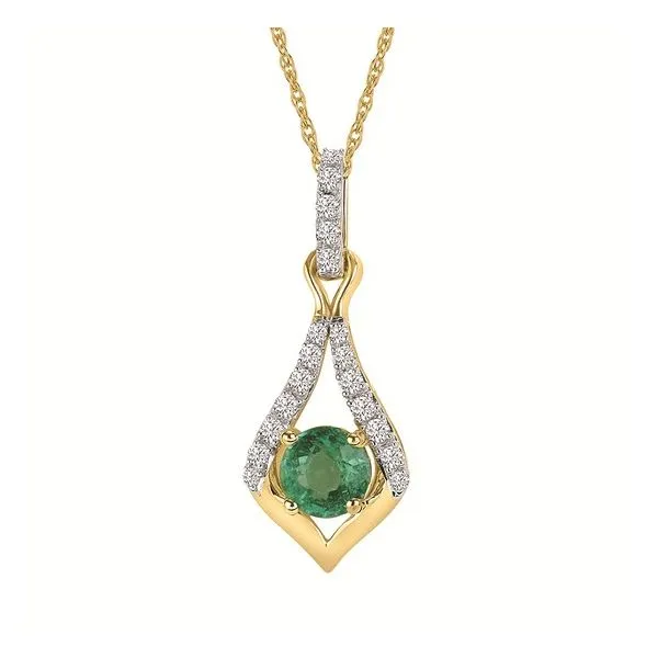 Emerald and Diamond Necklace Erickson Jewelers Iron Mountain, MI