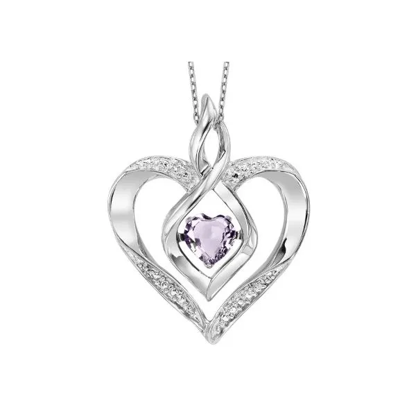 Sterling Silver Synthetic Alexandrite and Diamond Heart Pendant Necklace Erickson Jewelers Iron Mountain, MI