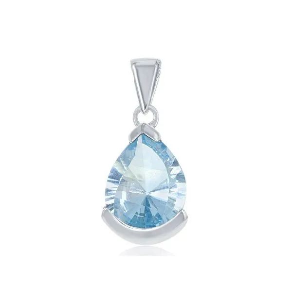 Sterling Silver Blue Topaz Pear Shaped Pendant Erickson Jewelers Iron Mountain, MI