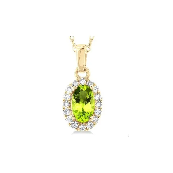 Peridot and Diamond Necklace Erickson Jewelers Iron Mountain, MI