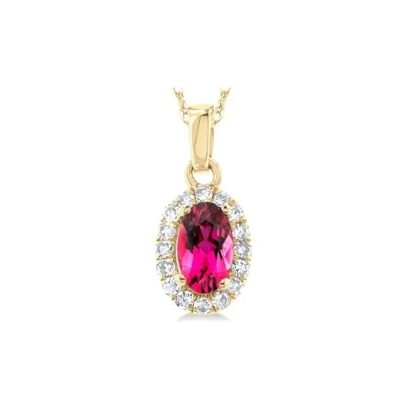 Pink Tourmaline and Diamond Necklace Erickson Jewelers Iron Mountain, MI