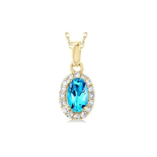 Blue Topaz and Diamond Necklace Erickson Jewelers Iron Mountain, MI