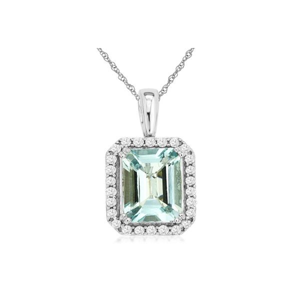 Aquamarine and Diamond Necklace Erickson Jewelers Iron Mountain, MI