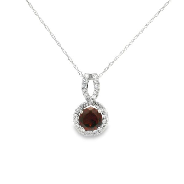 Garnet and Diamond Necklace Erickson Jewelers Iron Mountain, MI