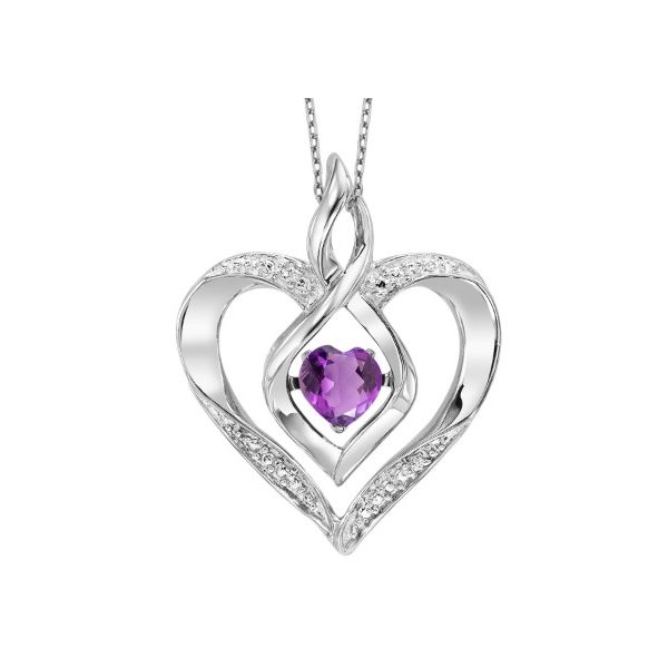 Amethyst and Diamond Pendant Necklace Erickson Jewelers Iron Mountain, MI