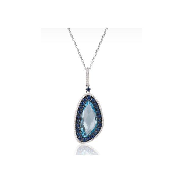 BLUE TOPAZ AND SAPPHIRE PENDANT Erickson Jewelers Iron Mountain, MI
