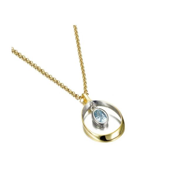 Sterling Silver Two Tone Blue Topaz Necklace Erickson Jewelers Iron Mountain, MI