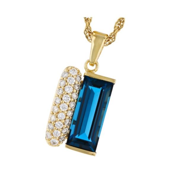 BLUE TOPAZ AND DIAMOND NEKCLACE Erickson Jewelers Iron Mountain, MI
