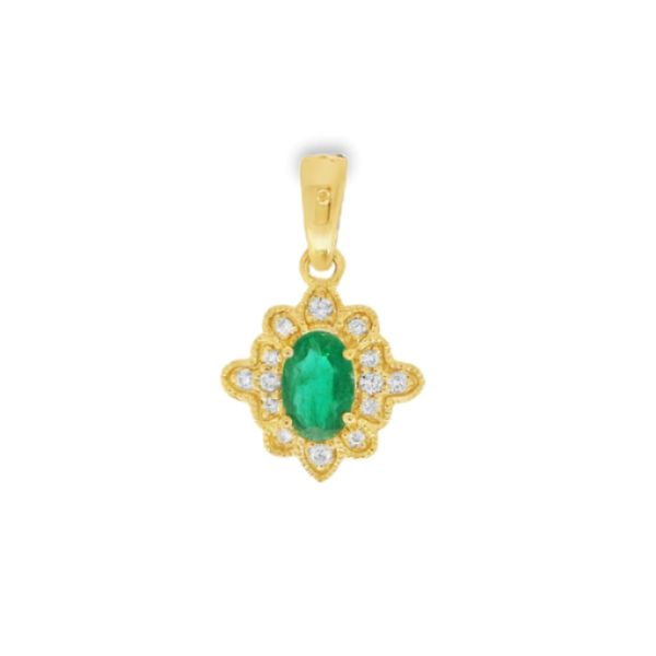 EMERALD AND DIAMOND NECKLACE Erickson Jewelers Iron Mountain, MI