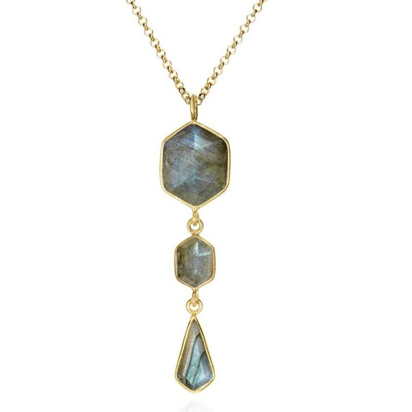 SILVER AND LABRADORITE NECKLACE Erickson Jewelers Iron Mountain, MI