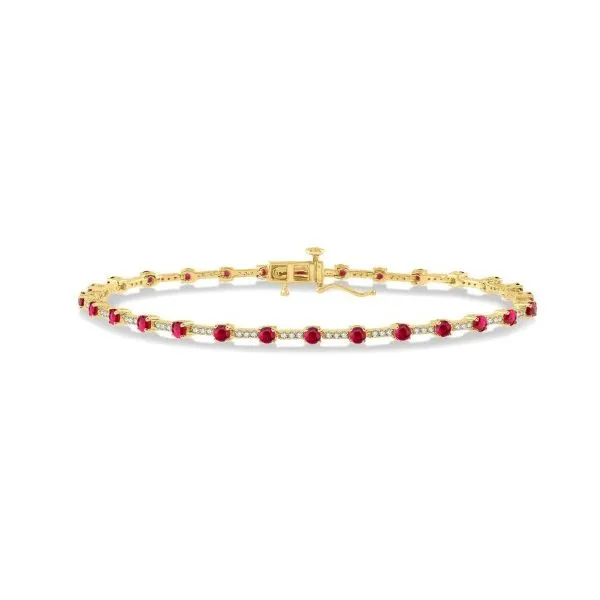 10Kt Yellow Ruby and Diamond Bracelet Erickson Jewelers Iron Mountain, MI