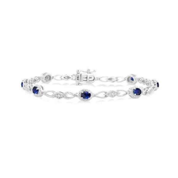 10Kt White Sapphire and Diamond Bracelet Erickson Jewelers Iron Mountain, MI