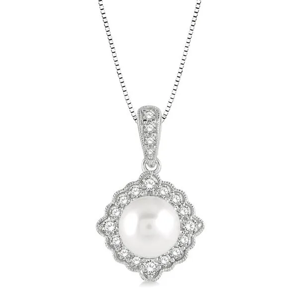 PEARL AND DIAMOND PENDANT Erickson Jewelers Iron Mountain, MI