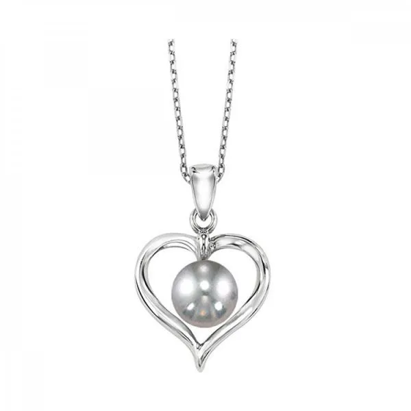 Sterling Silver Pearl Heart Necklace Erickson Jewelers Iron Mountain, MI