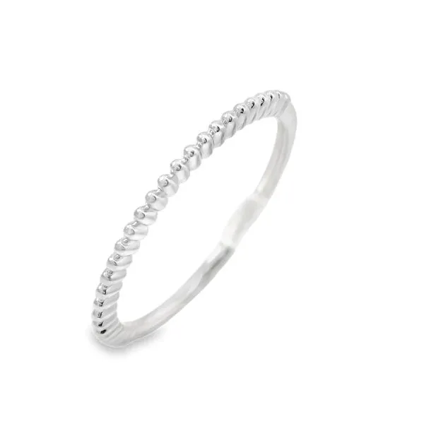 14K White Gold Beaded Stackable Ring Erickson Jewelers Iron Mountain, MI