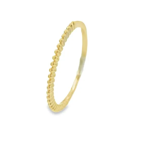 14K Yellow Gold Beaded Stackable Ring Erickson Jewelers Iron Mountain, MI