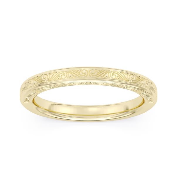 14Kt Yellow Gold Hand Engraved Band Erickson Jewelers Iron Mountain, MI