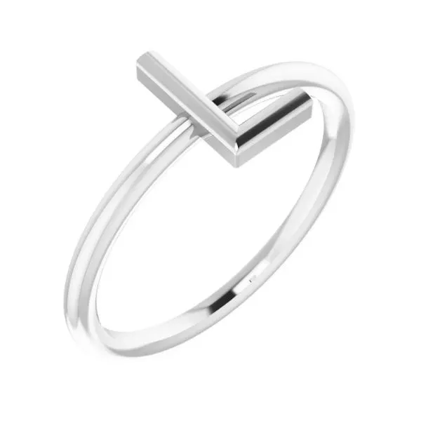 White Gold Initial Ring Erickson Jewelers Iron Mountain, MI