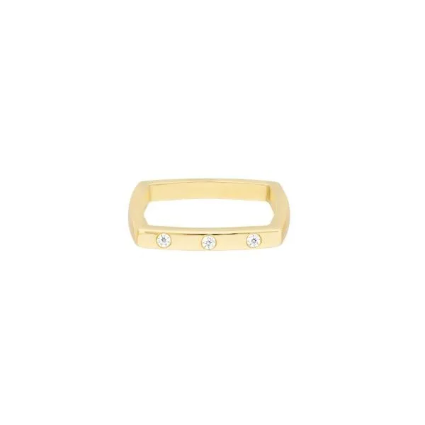 14K Yellow Gold Bold Diamond Square Ring Erickson Jewelers Iron Mountain, MI