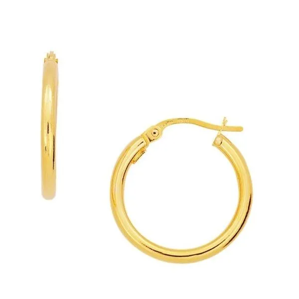 14Kt Yellow Round Hoop Earrings Erickson Jewelers Iron Mountain, MI