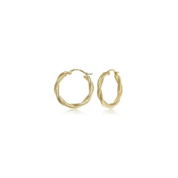 Polished and Textured Gold Earrings Erickson Jewelers Iron Mountain, MI
