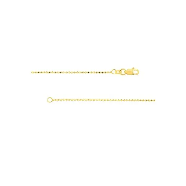 14K Yellow Gold Diamond Cut Bead Chain Erickson Jewelers Iron Mountain, MI