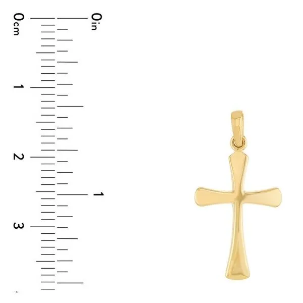 14Kt Yellow Gold Flare Edge Cross Pendant Erickson Jewelers Iron Mountain, MI