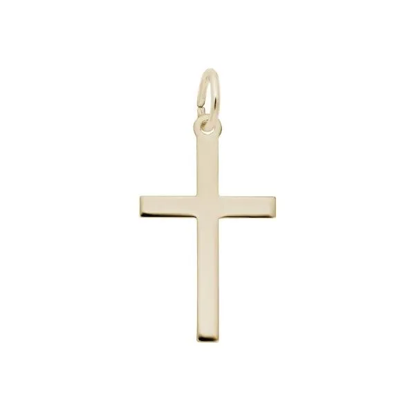 10K Yellow Gold Thin Small Cross Charm Erickson Jewelers Iron Mountain, MI