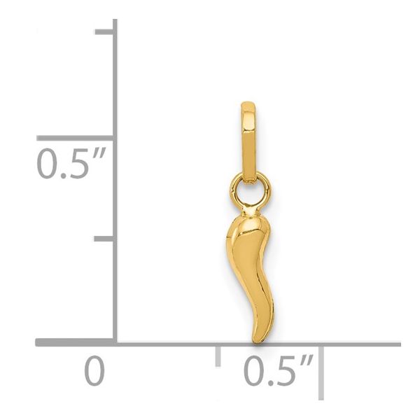 Petite 14Kt Yellow Gold Italian Horn Charm Erickson Jewelers Iron Mountain, MI