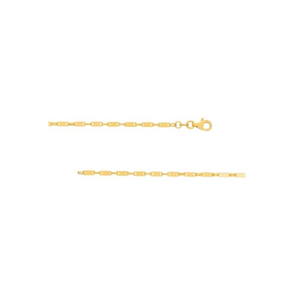 Yellow Gold Hand Made Flat Link Bracelet Erickson Jewelers Iron Mountain, MI