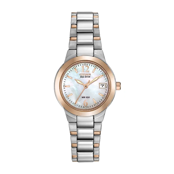Women's Citizen Silver and Rose Toned Watch Erickson Jewelers Iron Mountain, MI