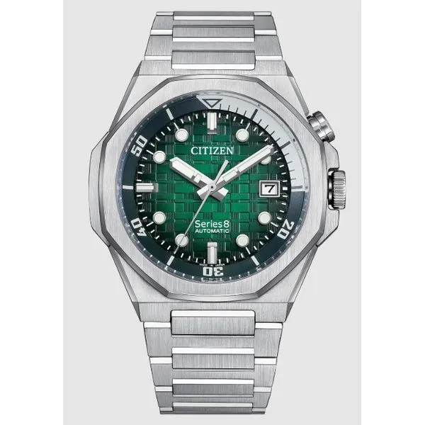 Silver-Tone Stainless Steel Men's Series 8 Citizen Watch Erickson Jewelers Iron Mountain, MI
