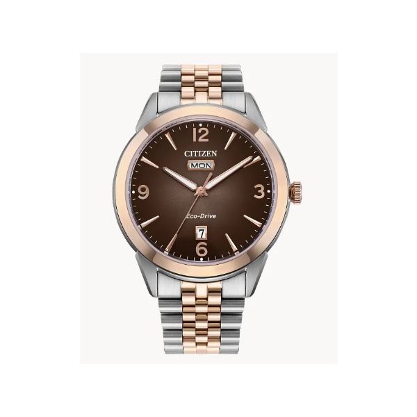 Two-Tone Silver and Rose Gold Men's Citizen Watch Erickson Jewelers Iron Mountain, MI