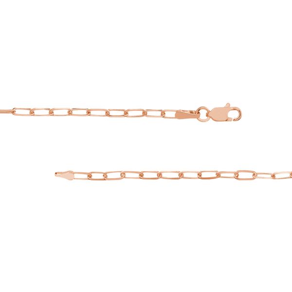 Rose Gold Plated Sterling Silver Paperclip Chain Erickson Jewelers Iron Mountain, MI
