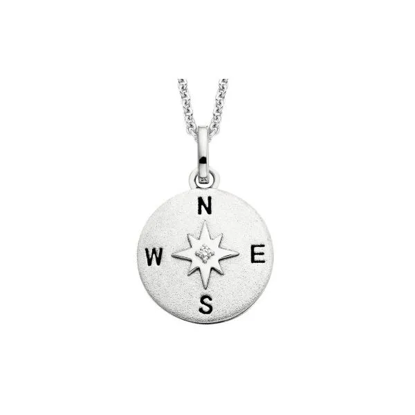 Sterling Silver Compass Necklace Erickson Jewelers Iron Mountain, MI