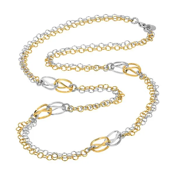 Sterling Silver with Yellow Gold Plating "Extravaganza" Necklace Erickson Jewelers Iron Mountain, MI