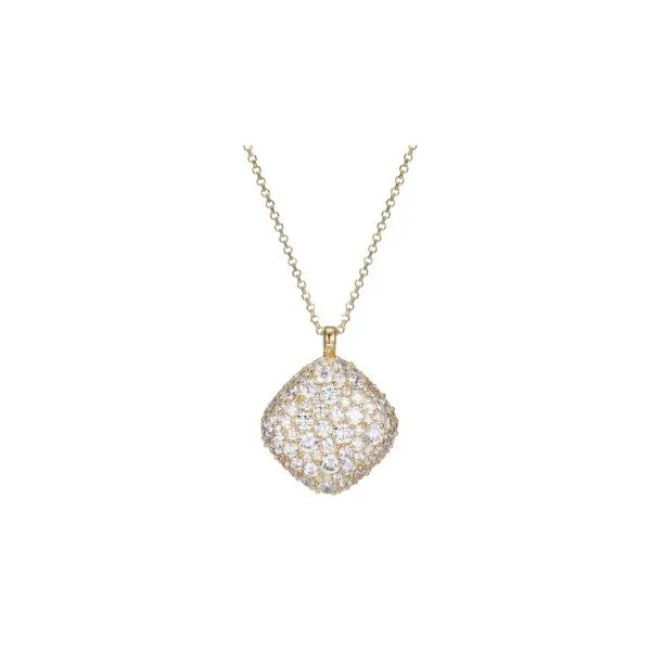 Sterling Silver Cushion Shaped Cubic Zirconia Pendant Necklace Erickson Jewelers Iron Mountain, MI