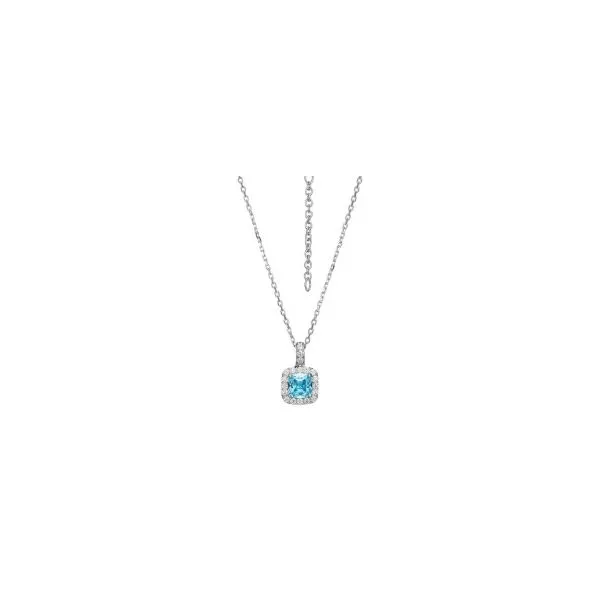 Sterling Silver Cubic Zirconia Halo Pendant Necklace Erickson Jewelers Iron Mountain, MI