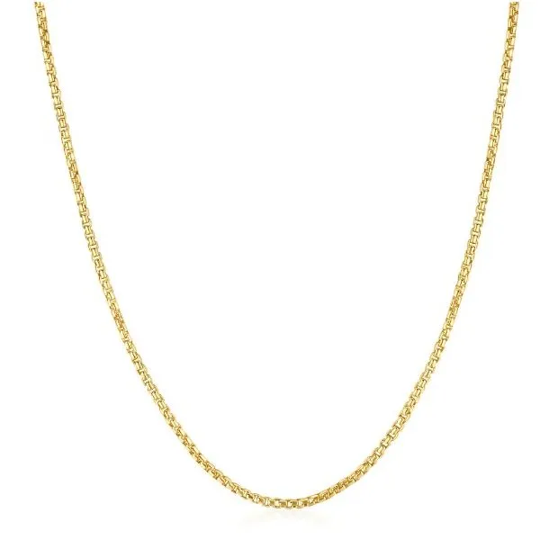 Sterling Silver Round Box Link Chain Necklace Erickson Jewelers Iron Mountain, MI