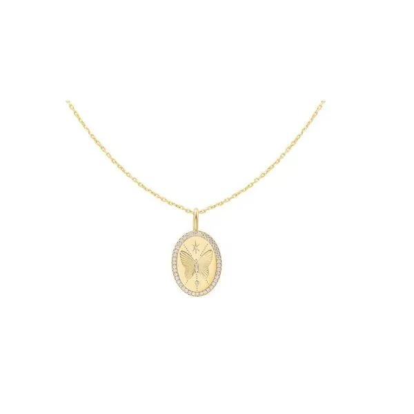 Sterling Silver with Yellow Gold Plating Butterfly Pendant Necklace Erickson Jewelers Iron Mountain, MI