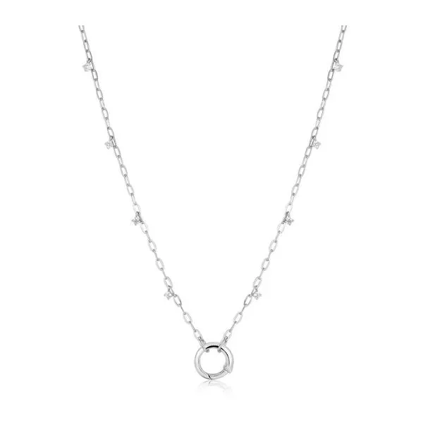 Sterling Silver Shimmer Chain Charm Connector Necklace Erickson Jewelers Iron Mountain, MI
