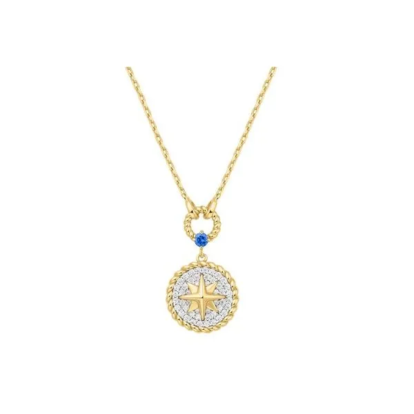Sterling Silver and Yellow Gold Plated Star Signet Necklace Erickson Jewelers Iron Mountain, MI