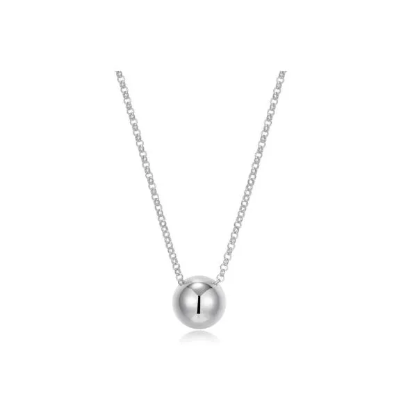 Sterling Silver Hemisphere Pendant Necklace Erickson Jewelers Iron Mountain, MI