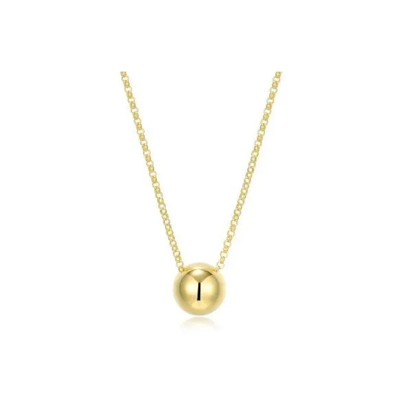 Sterling Silver with Yellow Gold Plated Hemisphere Pendant Necklace Erickson Jewelers Iron Mountain, MI