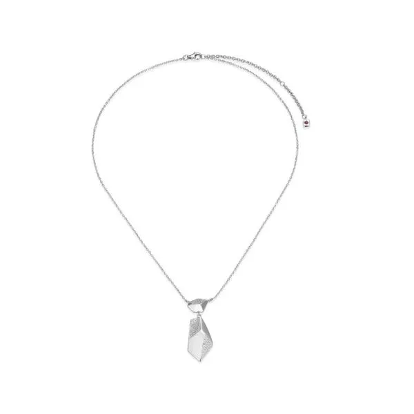 Sterling Silver Peak Prism Cubic Zirconia Pendant Necklace Erickson Jewelers Iron Mountain, MI