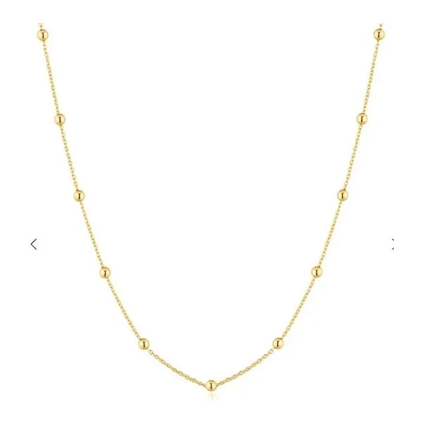 Sterling Silver Yellow Gold Beaded Chain Necklace Erickson Jewelers Iron Mountain, MI