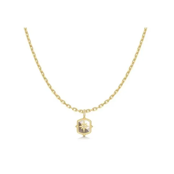 Sterling Silver Yellow Gold Block MOP Star Pendant Necklace Erickson Jewelers Iron Mountain, MI