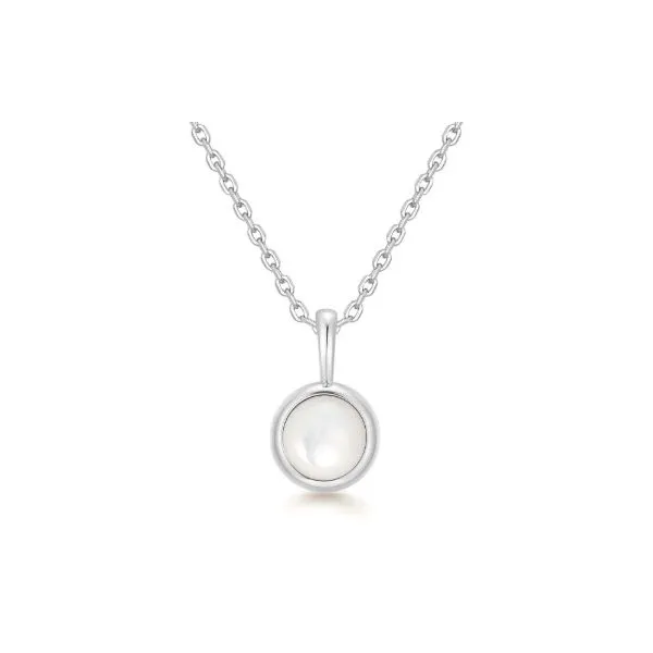 Sterling Silver Mother of Pearl Sparkle Pendant Necklace Erickson Jewelers Iron Mountain, MI